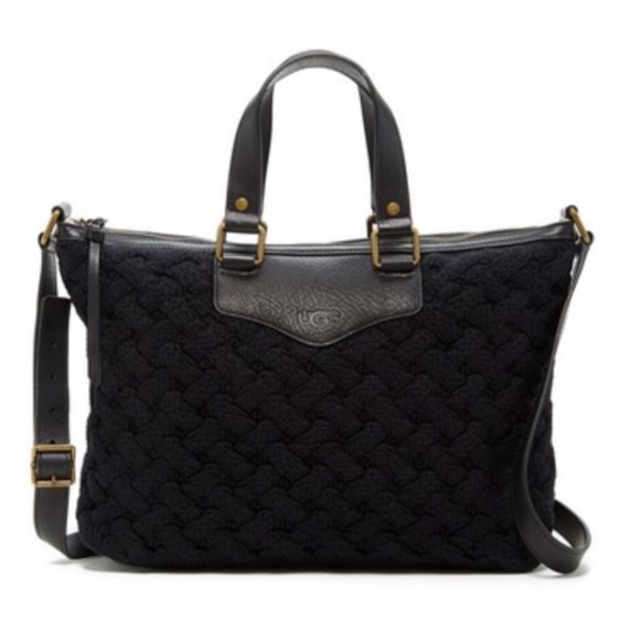 UGG Handbags - UGG Eva Leather Satchel in Black NWT